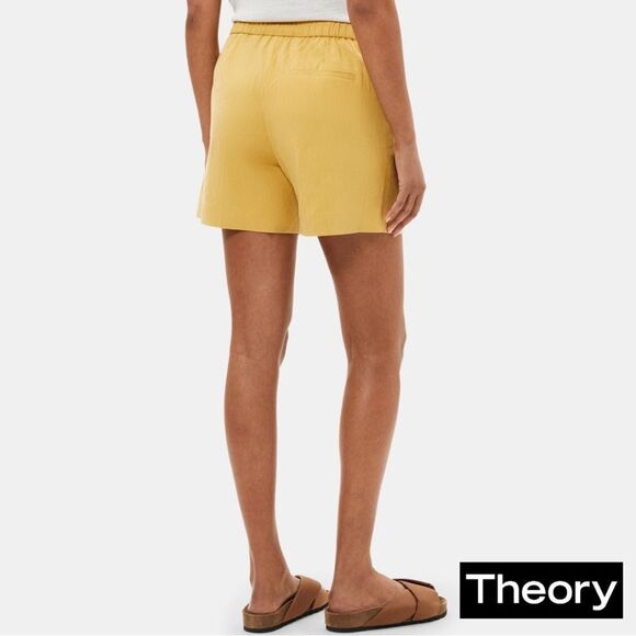 Theory **NWT** East Pull-On Linen Short in Marigold - Picture 4 of 4
